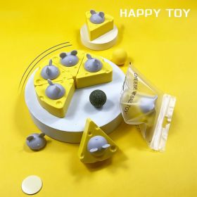 Pet Cat Catnip Toy Balls, Cheese Catnip Ball Nature Edible Cat Silvervine Chew Toys, Teeth Cleaning Self-entertainment Cat Stick Pet Toy Healthy Kitte