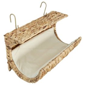 Cat Bed with Cushion Water Hyacinth 14.6"x7.9"x7.9"