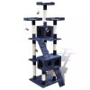 Cat Tree Scratching Post 67" 2 Condos Dark Blue