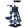 Cat Tree 48" Dark Blue Plush