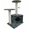 Cat Tree 28" Gray with Paw Prints Plush