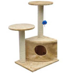 Cat Tree 28" Beige Plush