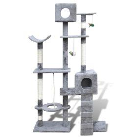Cat Tree Cat Scratching Post 69 inch 2 Condos Gray