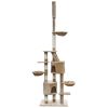 Cat Tree Cuddles XL 90" - 102" Beige Plush