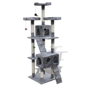 Cat Tree Cat Scratching Post 67 inch 2 Condos Gray