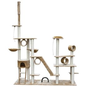 Cat Tree Deluxe 90" - 102" Beige Plush