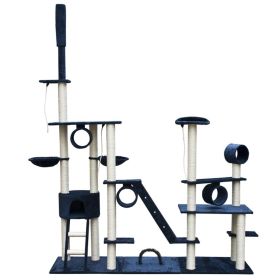 Cat Tree Deluxe 90" - 102" Dark Blue Plush
