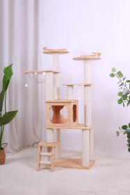 PurrScape Elegance - Deluxe Wooden Cat Tower