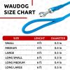 Rolled Leather Dog Leash 6Ft x 0.5 in for Small Medium and Large Dogs Heavy Duty Leash for Outdoor Walking Running Training Blue Color