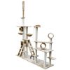 Cat Tree Deluxe 90" - 102" Beige Plush