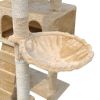 Cat Tree Scratching Post 87" - 94" 3 Condos Beige