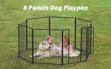 Dog Playpen Indoor Outdoor, 32" Height 8 Panels Fence with Anti-Rust Coating, Metal Heavy Portable Foldable Dog Pen for Large