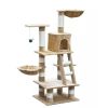 Cat Play Tree 48 inch Beige Plush