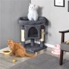 2-Level Cat Tree Condo Tower with Plush Perch;  Dark Gray