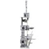 Cat Tree Scratching Post 87" - 94" 3 Condos Gray with Paw Prints