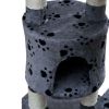 Cat Tree Cuddles XL 90" - 102" Gray with Paw Prints Plush