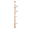 9' Adjustable Height Floor-to-Ceiling Cat Tree, Multi-Level Cat Vertical Cat Condo, Cat Climbing Frame Activity Center with Perching Shelves for Indoo