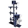 Cat Tree Scratching Post 69" 2 Condos Dark Blue