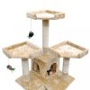 Cat Tree Cat Scratching Post 67 inch 2 Condos Beige
