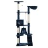 Cat Tree 75" Dark Blue Plush