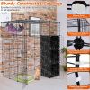 4Tier Cat Playpen Cage Black Iron Indoor Cat House Detachable Kitten House with Storage Shelves Cat Hammock