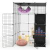 4Tier Cat Playpen Cage Black Iron Indoor Cat House Detachable Kitten House with Storage Shelves Cat Hammock