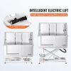 VEVOR 50" Pet Dog Bathing Station Electric Height Adjustment, Professional Stainless Steel Dog Grooming Tub w/ Soap Box, Faucet,Rich Accessory