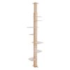 9' Adjustable Height Floor-to-Ceiling Cat Tree, Multi-Level Cat Vertical Cat Condo, Cat Climbing Frame Activity Center with Perching Shelves for Indoo