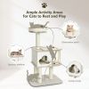 46 Inch Wooden Cat Activity Tree with Platform and Cushions