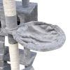 Cat Tree Scratching Post 87" - 94" 3 Condos Gray