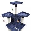 Cat Tree Cat Scratching Post 67 inch 2 Condos Dark Blue