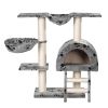Cat Tree 41 inch Gray with Paw Prints 2 Scratching Posts