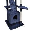 Cat Tree Scratching Post 87" - 94" 3 Condos Dark Blue