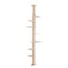 9' Adjustable Height Floor-to-Ceiling Cat Tree, Multi-Level Cat Vertical Cat Condo, Cat Climbing Frame Activity Center with Perching Shelves for Indoo