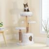 Modern Cat Tree;  Natural Branch Cat Tower;  Luxury Cat Condo;  Indoor Cat Furniture;  Kitten Cat Gift;  White