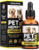 Hemp and Salmon Oil for Dogs Skin and Coat Health with 3 6 9 Omega Hemp Oil for Dogs Cats Rich in Vitamins B and E Dog Fish Oil and Hemp for Dogs