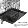 4 Tiers Rolling Cat Cage Pet Cage with Hammock;  Black