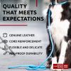 Blue Rolled Leather Dog Leash 6Ft x 0.4 in for Small Medium and Large Dogs Heavy Leash for Outdoor Walking Running Training