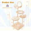 4-in-1 Large Wooden Cat Tower with Space Capsule Nest for Indoor Cats