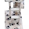Cat Tree 48" Beige with Paw Prints Plush