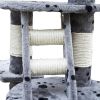 Cat Tree Cuddles XL 90" - 102" Gray with Paw Prints Plush