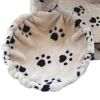 Cat Tree 48" Beige with Paw Prints Plush