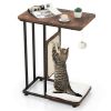 C- Shaped Cat Side Table Cat Tree with Scratching Board