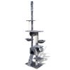 Cat Tree Scratching Post 87" - 94" 1 Condo Gray with Paw Prints