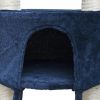 Cat Tree Deluxe 90" - 102" Dark Blue Plush
