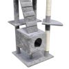 Cat Tree Scratching Post 87" - 94" 3 Condos Gray