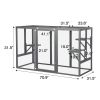 Spacious wooden cat cage with waterproof roof with adjustable pedals suitable - gray