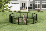 Dog Playpen Outdoor, 12 Panel Dog Fence 24" Pet Pen for Small Dogs Pet Exercise Pen for Puppy/Rabbit/Small Animals Portable Playpen for RV Camping Gar