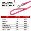 Rolled Leather Dog Leash 4Ft x 0.3 in for Small Medium Large Dogs Heavy Duty Pink Color