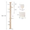 9' Adjustable Height Floor-to-Ceiling Cat Tree, Multi-Level Cat Vertical Cat Condo, Cat Climbing Frame Activity Center with Perching Shelves for Indoo